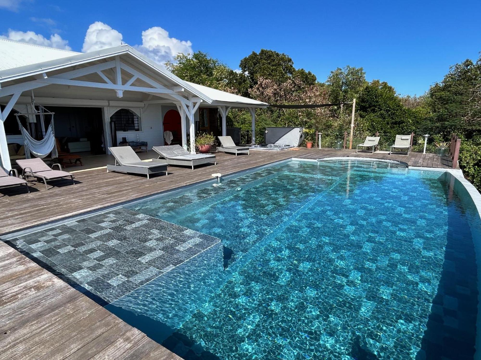 Villa Deluxe L'Hacienda Villa Vue Mer 180 Piscine Jacuzzi Proche Plage Marina Golf Pointe Des Chateaux Et Casino Jardin Clos Voyage Durable Saint-Francois  Zewnętrze zdjęcie