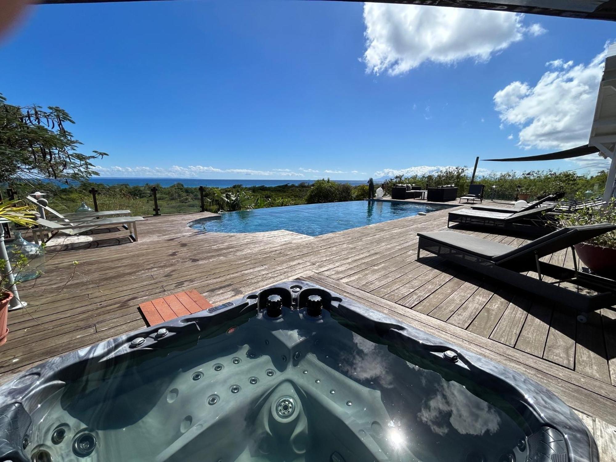 Villa Deluxe L'Hacienda Villa Vue Mer 180 Piscine Jacuzzi Proche Plage Marina Golf Pointe Des Chateaux Et Casino Jardin Clos Voyage Durable Saint-Francois  Zewnętrze zdjęcie
