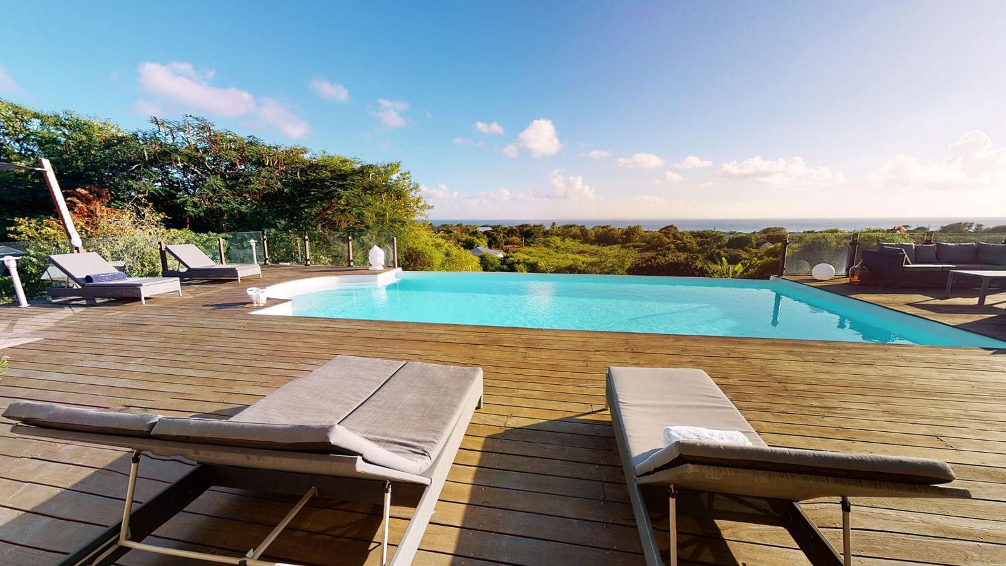 Villa Deluxe L'Hacienda Villa Vue Mer 180 Piscine Jacuzzi Proche Plage Marina Golf Pointe Des Chateaux Et Casino Jardin Clos Voyage Durable Saint-Francois  Pokój zdjęcie